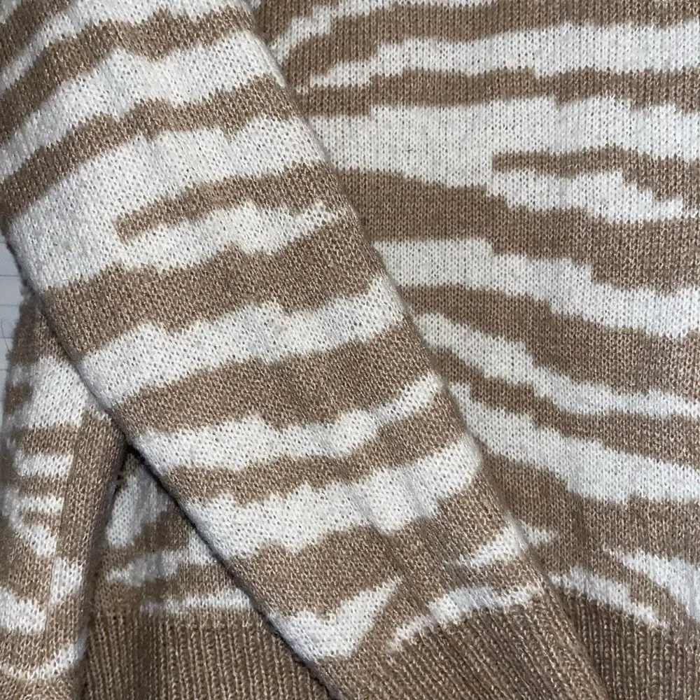 beige tiger stripe sweater
